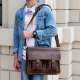 Men's Fashion Personality Leather Retro Portable Briefcase