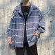 Woolen Coat Men's Loose Woolen Coat Men's Plaid Jacket