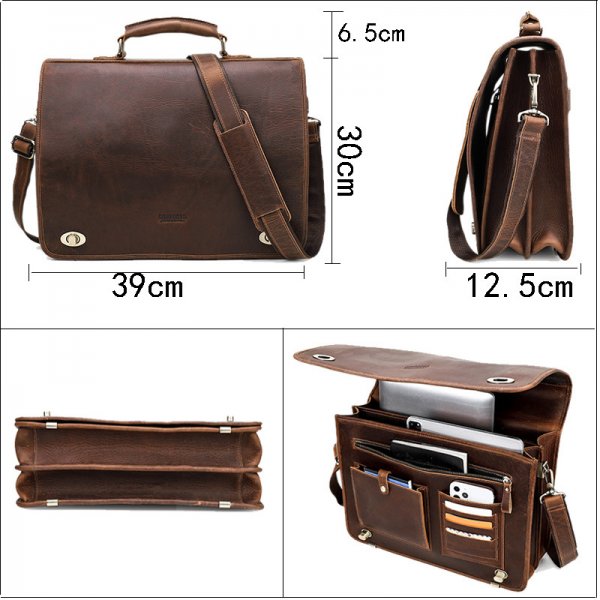 Fashion Personality Leather Men's Business Briefcase