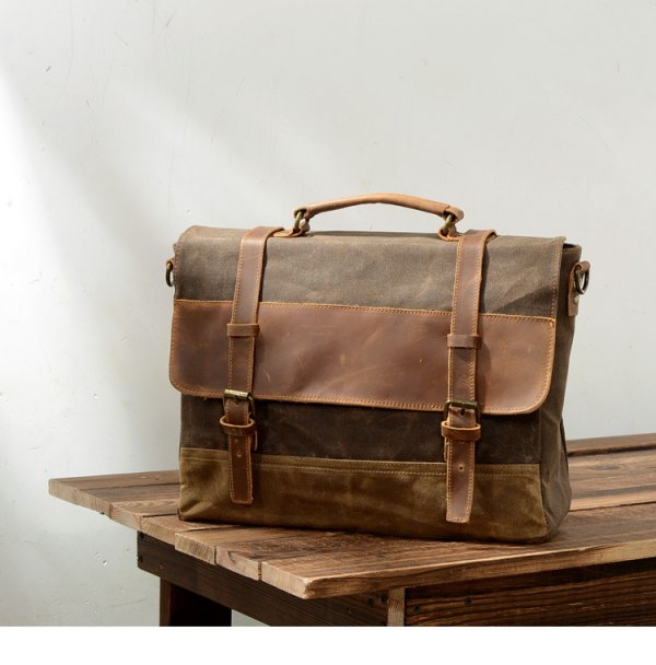 Fashion Men's Canvas Shoulder Messenger Bag Briefcase